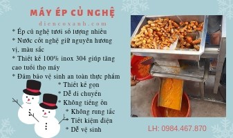 Máy ép củ nghệ làm tinh bột nghệ hiệu quả, chất lượng