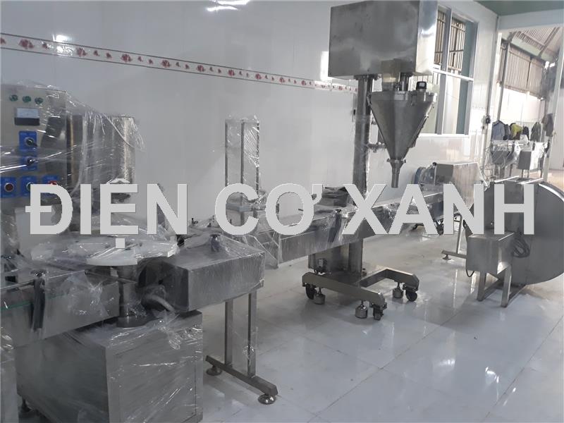 Máy chiết ghép lon sữa bột tự động