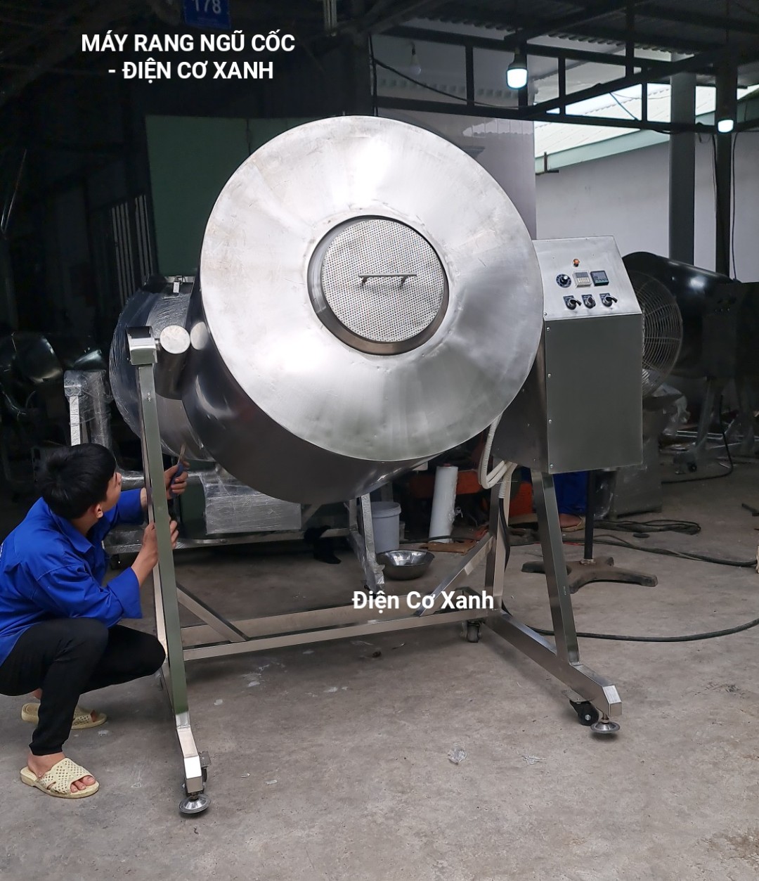 Máy rang mầm đậu 