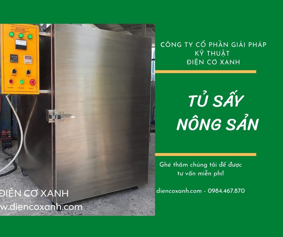 Tủ sấy nông sản công nghiệp loại 10 khay - Điện Cơ Xanh