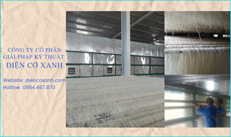 Điện Cơ Xanh chế tạo dây chuyền sấy bún khô hiện đại cho Việt Nam